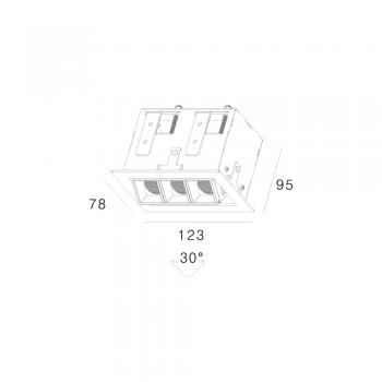 Вбудований світильник Skarlat RSL74113 3x2W WH+BK 4000K