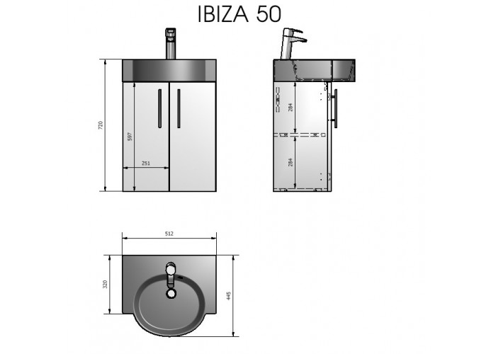  Тумба с умывальником Ibiza 50  4 — купить в PORTES.UA