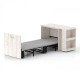 Ліжко-трансформер + Письмовий стіл + Тумба + Комод Sirim-C1 (4 в 1) / (Дуб крафт білий)