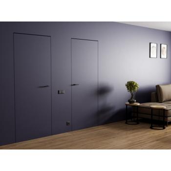 Двери Абвер • Smart Invisible с алюминиевым серым торцом внутреннее открывание