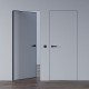 Межкомнатная дверь скрытого монтажа с алюминиевым черным торцом Smart Invisible внутреннее открывание
