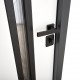Входная дверь 506 Nordi Glass (Порошковая краска по металлу Ral 7021Т + уличная пленка Vinorit белый) комплектация Defender (KTM)