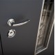 Входная дверь 408 Solid Glass (Порошковая краска по металлу Ral 7021Т + уличная пленка Vinorit дуб полярный) комплектация Defender (KTM)