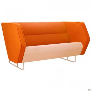 Диван Shell LB Фетр оранжевый /Бонус Нова 1 Cream, белый беж