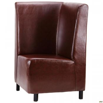 Диван Хит угловой на ножках (Н100), венге, 670*670*1100Н Мадрас дк браун