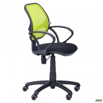Крісло Байт/АМФ-4 сидіння Сітка чорна/спинка Сітка лайм