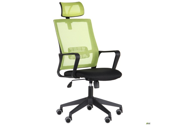  Кресло Matrix HR сиденье Саванна nova Black 19/спинка Сетка Line-05 салатовая  1 — купить в PORTES.UA