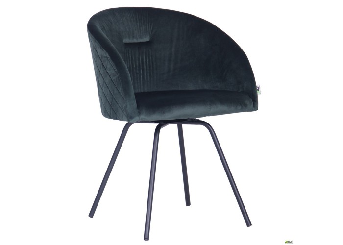  Кресло поворотное Sacramento черный/велюр темно-зеленый  1 — купить в PORTES.UA