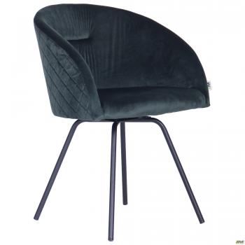 Кресло поворотное Sacramento черный/велюр темно-зеленый