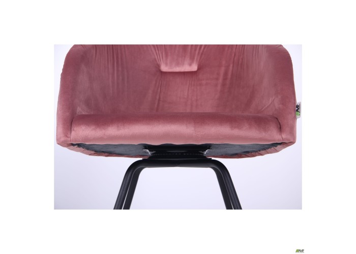  Крісло поворотне Sacramento чорний/велюр рожевий антик  12 — замовити в PORTES.UA