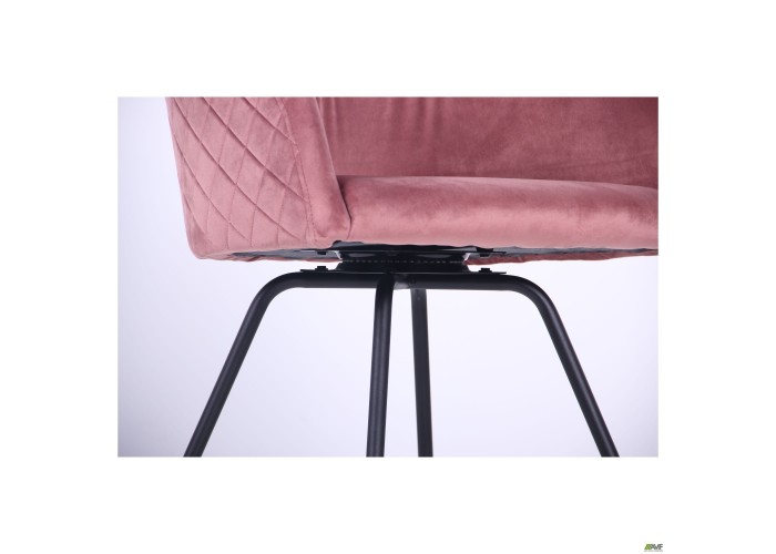  Крісло поворотне Sacramento чорний/велюр рожевий антик  16 — замовити в PORTES.UA
