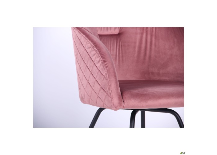  Крісло поворотне Sacramento чорний/велюр рожевий антик  9 — замовити в PORTES.UA