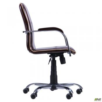 Кресло Самба-RC Хром орех Мадрас дарк браун с кантом Мадрас голд беж