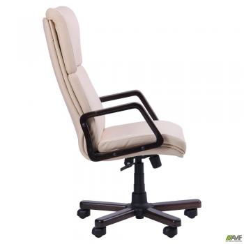 Кресло Техас Экстра Механизм ANYFIX орех Кожа Люкс комбинированная Ваниль