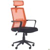 Кресло Neon HR сиденье Саванна nova Black 19/спинка Сетка оранж