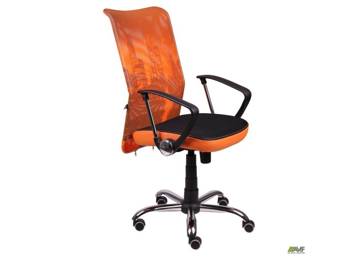  Кресло АЭРО HB сиденье Сетка черная, боковины Zeus 045 Orange/спинка Сетка оранж-Skyline  1 — купить в PORTES.UA