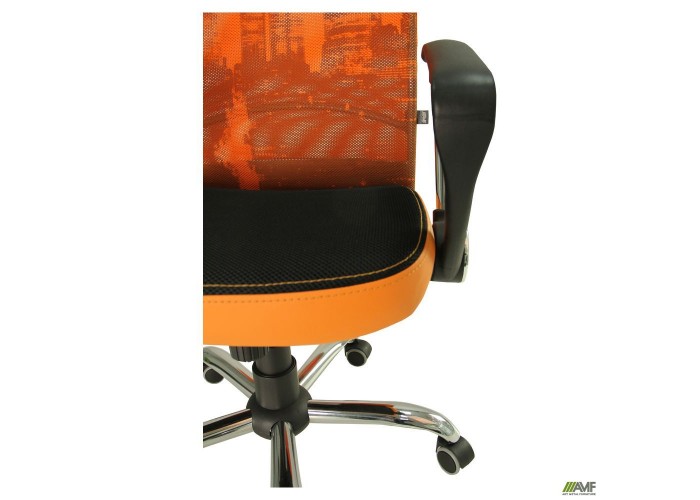  Кресло АЭРО HB сиденье Сетка черная, боковины Zeus 045 Orange/спинка Сетка оранж-Skyline  4 — купить в PORTES.UA