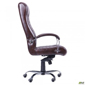 Крісло Атлантіс Хром Механізм MB Шкіра Люкс комбінована Ваніль