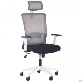 Кресло Uran White HR сиденье Нест-01 черная/спинка Сетка HY-109 серая