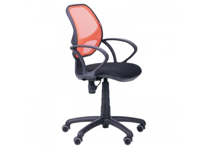  Кресло Байт/АМФ-4 сиденье Сетка черная/спинка Сетка оранжевая  2 — купить в PORTES.UA