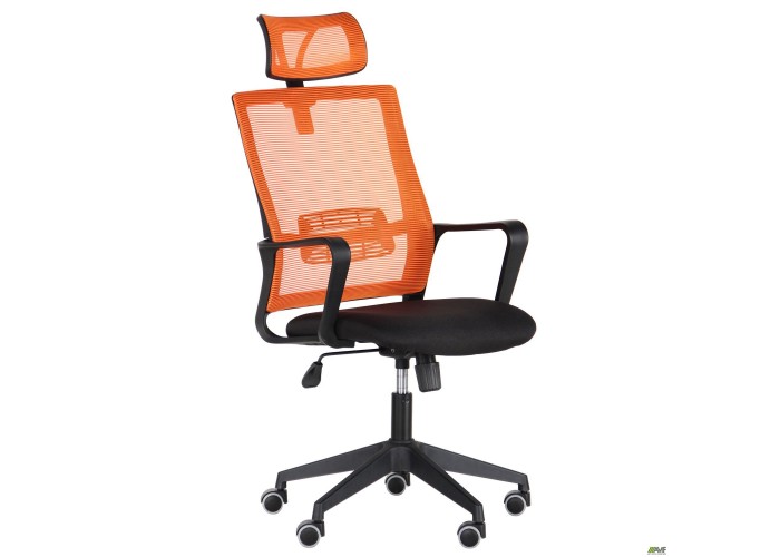  Кресло Matrix HR сиденье Саванна nova Black 19/спинка Сетка Line-07 оранж  1 — купить в PORTES.UA
