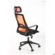 Кресло Matrix HR сиденье Саванна nova Black 19/спинка Сетка Line-07 оранж