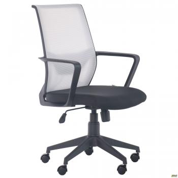 Кресло Tin сиденье Саванна nova Black 19/спинка Сетка SL-01 св.серая