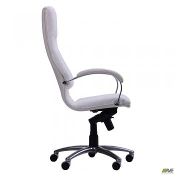 Кресло Ника HB хром Кожа Люкс комбинированная Белая