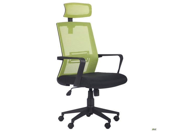  Кресло Neon HR сиденье Саванна nova Black 19/спинка Сетка салатовая  1 — купить в PORTES.UA