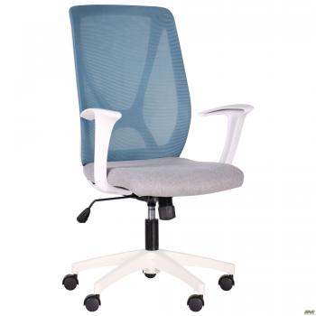 Крісло Nickel White сидіння Сідней-05/спинка Сітка SL-18 аквамарин