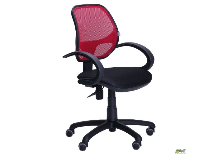  Кресло Байт/АМФ-5 сиденье Сетка черная/спинка Сетка красная  1 — купить в PORTES.UA