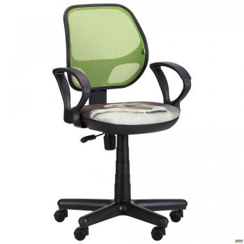 Кресло Чат/АМФ-4 сиденье Дизайн №10 Собачка/спинка Сетка салатовая