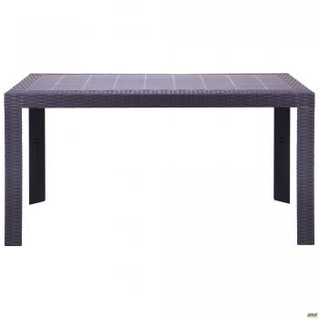 Стол Urano 140х80 пластик под ротанг эспрессо