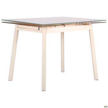 Стол Виктория База сливочный/Стекло сливочный