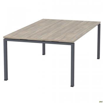 Стіл журнальний SIG-300 (1187х600х450мм) Чорний графіт 60х30мм. В'яз Ліберті Димчастий