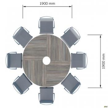 Стол менеджера на 3 рабочих места. Комплект 16. Вяз Либерти Дымчатый. Черный графит