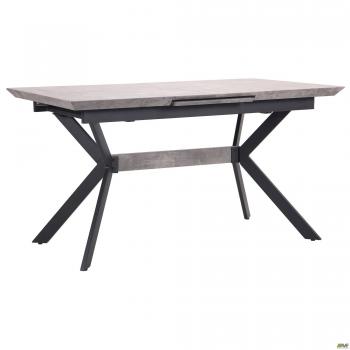 Стол обеденный раскладной Jackson черный/МДФ бетон