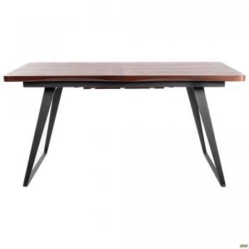 Стіл обідній розкладний Rochester чорний/шпон горіх антик