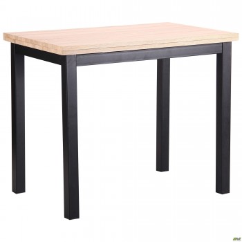 Стіл обідній розкладний Кадис чорний/МДФ дуб Сонома