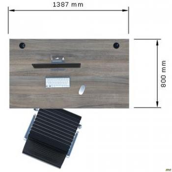 Стол менеджера на 1 рабочее место. Комплект 18. Вяз Либерти Дымчатый. Черный графит