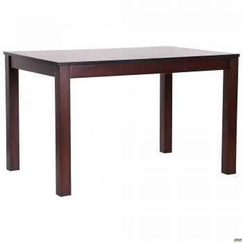 Стол обеденный раздвижной Эштон орех темный/черный мрамор