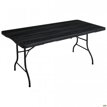Стіл складаний Dodge пластик під дерево чорний