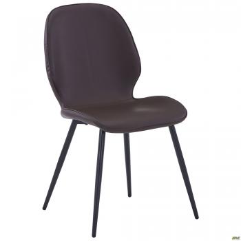 Стул Percy черный/кожзам темно-шоколадный