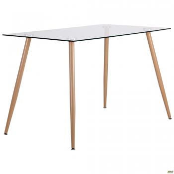 Стол обеденный Умберто бук/стекло прозрачное