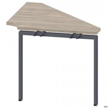 Стол приставной с кронштейнами SIG-113 (950х950х750мм) Черный графит 60х30мм. Вяз Либерти Дымчатый