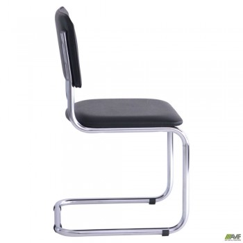 Стул Сильвия хром Кожзам черный