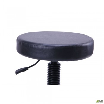 Табурет Грас Кожзам черный на роликах