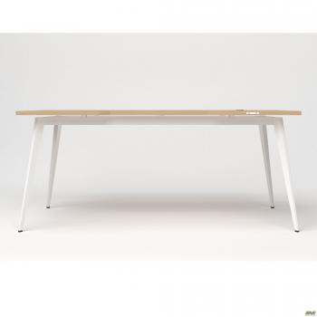 Стол Delta DL-107 (1790х900х750мм) Блэквуд Ячменный/Каркас белый