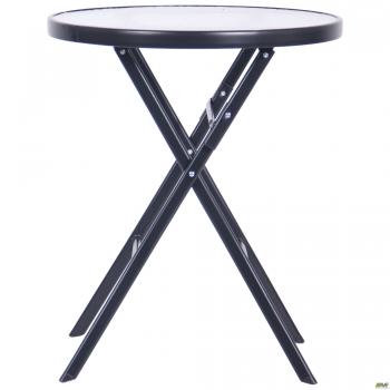 Стол Maya черный, стекло Волна