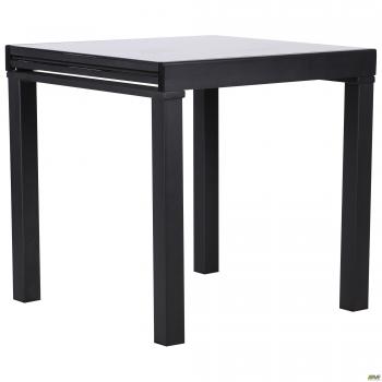 Стіл Пірей чорний/скло антрацит